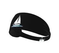 Elastic Sports Headband Lonely Sailboat Printing Soft and Comfortable Moisture-Wicking Suitable for Yoga and Running