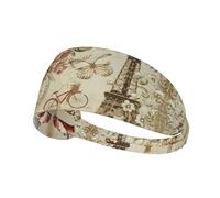 Elastic sports headband Paris Vintage Postcard printed elastic sports headband suitable for sports travel and indoor fitness