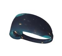 Elastic Sports Headband Science Fiction Stars Printed Elastic Sports Headband Suitable for Sports Travel and Indoor Fitness