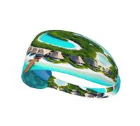 Elastic Sports Headband, Sweat-Absorbing Headband, Maldives, Landscape, Outdoor Sports, Elastic Headband, Fitness, Sports, Yoga, Cycling, Headband