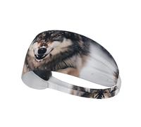 Elastic Sports Headband, Sweat Absorbing Headband Wolves Outdoor Sports Elastic Headband Fitness Sports Yoga Cycling Headband