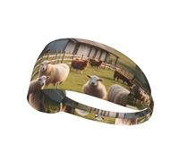 Elastic Sports Headband WHJSSF Farm Lots of Goats Printing Soft and Comfortable Moisture-Wicking Suitable for Yoga and Running