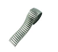 Elastic Stainless Steel Watch Band Unisex Metal Watch Strap(Silver Polished,20mm)