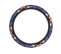 Elastic Steering Wheel Cover American Flag Stars Stripes Pattern Durable, Non-Slip, Fits Most Vehicles Including Sedans, SUVs, ATVs, and Trucks