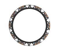 Elastic Steering Wheel Cover BROLEO Handsome sunglasses calf Printing Anti-Slip, Durable, Fits Most Vehicles