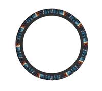 Elastic Steering Wheel Cover BROLEO Kitten drinking drinks Printing Anti-Slip, Durable, Fits Most Vehicles
