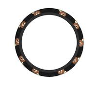 Elastic Steering Wheel Cover BROLEO Little brown bear drinking beer Printing Anti-Slip, Durable, Fits Most Vehicles