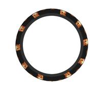 Elastic Steering Wheel Cover BROLEO Little squirrel holding a baguette Printing Anti-Slip, Durable, Fits Most Vehicles