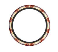 Elastic Steering Wheel Cover BROLEO Maple leaves and hills Printing Anti-Slip, Durable, Fits Most Vehicles