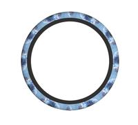 Elastic Steering Wheel Cover CLDBMD Blue Donut Printed Fits Most Vehicles Including Sedans, SUVs, ATVs, and Trucks