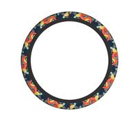 Elastic Steering Wheel Cover CLDBMD Dizzy Zebra Print Printed Fits Most Vehicles Including Sedans, SUVs, ATVs, and Trucks