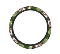 Elastic Steering Wheel Cover Four cute otters Printed And Thickened Anti-Slip Protective Cover Suitable For SUVs