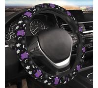 Elastic Steering Wheel Cover - Halloween Ghost Purple Universal 15 Inch Non-Slip Breathable Steering Wheel Protector, Car Accessories Fit Auto, Suvs, Truck, Sedans