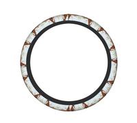 Elastic Steering Wheel Cover Horse in Front Flowering Trees Printed And Thickened Anti-Slip Protective Cover Suitable For SUVs