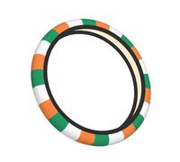 Elastic Steering Wheel Cover Irish Flag Anti-Slip Breathable Stretch Steering Wheel Protective Cover Microfiber Interior Accessories Fit Most Cars (38cm/15in)