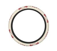 Elastic Steering Wheel Cover Japanese Floral Cherry Blossom Printed And Thickened Anti-Slip Protective Cover Suitable For SUVs