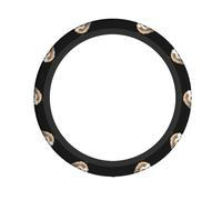 Elastic Steering Wheel Cover Little Hedgehog Eating Peach Picture Premium Neoprene Rubber, Non-Slip Durable, Fits Most Vehicles Including Sedans, SUVs, ATVs, and Trucks