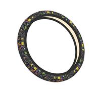 Elastic Steering Wheel Cover Science Math Anti-Slip Breathable Stretch Steering Wheel Protective Cover Microfiber Interior Accessories Fit Most Cars (38cm/15in)