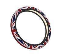 Elastic Steering Wheel Cover Union Jack British Flag Anti-Slip Breathable Stretch Steering Wheel Protective Cover Microfiber Interior Accessories Fit Most Cars (38cm/15in)