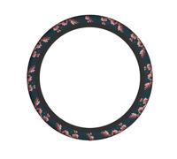 Elastic steering wheel cover WHJSHOP Falling peach blossoms Printed comfortable and non-slip, relieves hand fatigue, suitable for cars and trucks