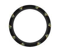 Elastic steering wheel cover WHJSHOP Little red flowers on the cliff Printed comfortable and non-slip, relieves hand fatigue, suitable for cars and trucks