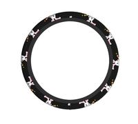Elastic steering wheel cover WHJSHOP Rabbit playing the pipa on the flower boat Printed comfortable and non-slip, relieves hand fatigue, suitable for cars and trucks