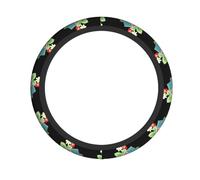 Elastic steering wheel cover WHJSHOP Strawberry flowers on the cottage Printed comfortable and non-slip, relieves hand fatigue, suitable for cars and trucks