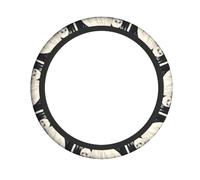 Elastic steering wheel cover WHJSHOP White bear brown bear Printed comfortable and non-slip, relieves hand fatigue, suitable for cars and trucks