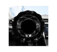 Elastic Steering Wheel Cover Winter Warm Soft Fluffy Plush Cute Non-Slip Protector Grip(Black)