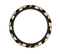 Elastic Steering Wheel Cover XBKGOHA The little cat seeing the delicious food Printing Fits Most Vehicles Including Sedans, SUVs, ATVs, and Trucks