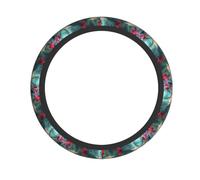 Elastic steering wheel cover YYHHAOFA Dragonfly On The Flower Pattern comfortable and non-slip, relieves hand fatigue, suitable for cars and trucks