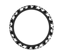 Elastic Steering Wheel Cover YYHHAOFA Panda watching the fun Printed Anti-Slip, Durable, Fits Most Vehicles
