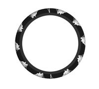 Elastic Steering Wheel Cover YYHHAOFA White cat looking into the distance Printed Anti-Slip, Durable, Fits Most Vehicles