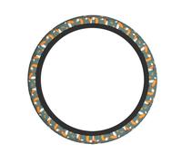 Elastic steering wheel cover YYHHAOFA Yellow fox Pattern comfortable and non-slip, relieves hand fatigue, suitable for cars and trucks