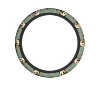 Elastic Steering Wheel Cover YYHWHJDE Panda On A Banana Pattern Fits Most Vehicles Including Sedans, SUVs, ATVs, and Trucks