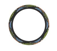 Elastic Steering Wheel Cover YYHWHJDE Real Swiss Cow Brown Pattern Fits Most Vehicles Including Sedans, SUVs, ATVs, and Trucks