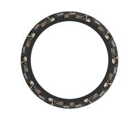 Elastic Steering Wheel Cover YYHWHJDE Rhino reading newspaper Prints Fits Most Vehicles Including Sedans, SUVs, ATVs, and Trucks