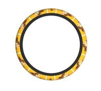 Elastic Steering Wheel Cover YYHWHJDE The drooling little greedy cat Picture Anti-Slip, Durable, Fits Most Vehicles