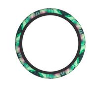 Elastic Steering Wheel Cover YYHWHJDE Wolves Howl in the Northern Lights Pattern Fits Most Vehicles Including Sedans, SUVs, ATVs, and Trucks