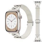 Elastic Strap Compatible with Apple Watch 49mm 46mm 45mm 44mm 42mm 41mm 40mm 38mm Nylon Braided Elastic Strap Butterfly for iWatch Series 11 10 9 8 7 6 5 4 3, Starlight/Starlight, 38/40/41/42mm(Series