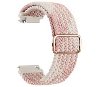Elastic Strap for Garmin Venu Sq 2/Venu 2 Plus/Venu/Vivoactive 6/5/3/3 Music Strap, 20mm Adjustable Soft Nylon Stretchy Band for Forerunner 55/645/245 Starlight/Pink