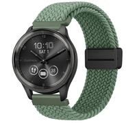 Elastic Strap for Garmin Vivoactive 5/Vivomove 3/Vivomove Luxe/Vivomove Style/Vivomove Sport/Vivomove Trend, 20mm Soft Breathable Nylon Bracelet Replacement Band (Green)