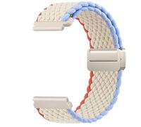 Elastic Strap for Garmin Vivomove 3/Vivomove Luxe/Vivomove Style/Vivomove Sport/Vivomove Trend, 20mm Soft Breathable Nylon Bracelet Replacement Band for Vivoactive 5 (Beige/Orange)
