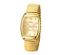 Elastic Strap Wrist Watches for Men & Women - Adjustable Stainless Steel Stretch Band, Gold/Silver, Easy-Read, His & Hers Bangle - Compatible with