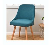 Elastic Stretch Chair Covers with Backrest & Armrests Velvet Dining Chair Slipcovers for Kitchen & Living Room Peacock Blue Set of 2