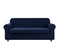 Elastic Stretch Sofa Cover, 2-Piece Soft Scratch-Resistant Slipcover, Furniture Protector for Living Room, Pet-Friendly with Elastic Bottom - Easy Installation