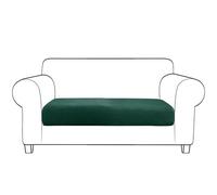 Elastic Stretch Sofa Cover Dark Green 2-Seater Durable Protective Slipcover with Elastic Bottom Furniture Protector 1-Piece Cushion Cover for Easy Fit and Style