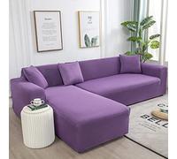 Elastic Stretch Sofa Cover with Left/Right Chaise Cat-Proof L-Shaped Slipcover Fits U/L/XL Sofas 235-300cm Perfect Furniture Protector