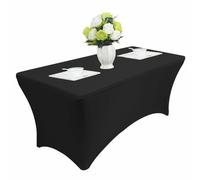 Green Blue Elastic Tablecloth Catering Table Cover, 180x75x75cm, Spandex (Black)