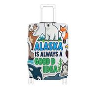 Elastic suitcases covers for luggage Dustproof suitcases cover travel essentials Fit 18-32 Inch Luggage, Alaska Wildlife Sticker Design, M 22-24 in